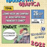 Cartel informativo mostrando un dibujo colorido de una pareja de enamorados con un estilo historieta comica