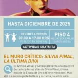 Cartel informativo mostrando a Silvia, con un estilo de pintura colorida