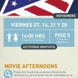 Cartel informativo mostrando la bandera de los Estados Unidos
