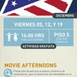 Cartel informativo mostrando la bandera de E.U.A