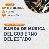 Cartel informativo mostrando la banda de musica del gobierno del estado