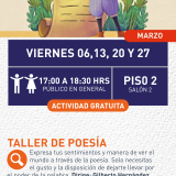 Cartel informativo mostrando un dibujo colorido de un persona, escribiendo en un papel gigante