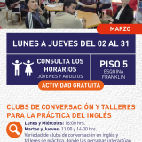 Cartel informativo mostrando un grupo de personas sentadas en una mesa analizando una lectura