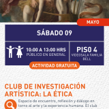 Cartel informativo mostrando una obra de arte 