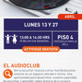 Cartel informativo mostrando un disco de vinilo en su tocadiscos