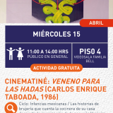 Cartel informativo mostrando un cuadro con dos caras unidas a un mismo ojo con dos serpientes debajo de ellas.
