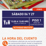 Cartel informativo mostrando una pila de libros infantiles
