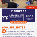Cartel informativo mostrando a varias personas realizando ejercicios de yoga