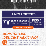 Cartel informativo mostrando el titulo del evento con estilo terrorífico 