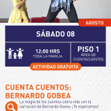 Cartel informativo mostrando a un adulto y aun niño