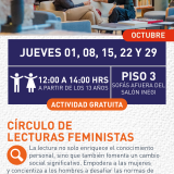 Cartel informativo mostrando un par de personas platicando
