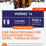 Cartel informativo mostrando el cartel de la película tierra de osos 