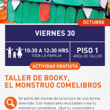 Cartel informativo mostrando una caja simulando un monstruo 