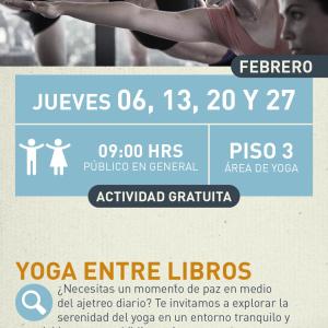 cartel informativo mostrando a varias personas haciendo yoga