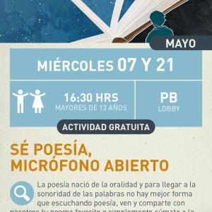 cartel informativo mostrando a un libro abierto