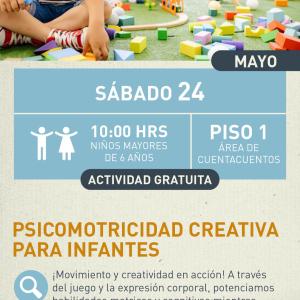 cartel informativo mostrando a dos niños jugando