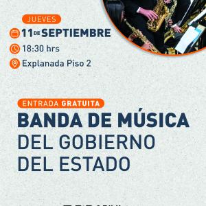 Cartel informativo mostrando a un grupo de musicos tocando sus respectivos instrumentos.