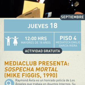 Cartel informativo mostrando a tres actores de la pelicula 