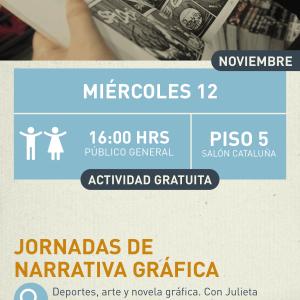 Jornadas de narrativa gráfica Cartel informativo mostrando un libro de comics