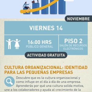 Cultura organizacional: Identidad para las pequeñas empresas Cartel informativo mostrando un grafico de barras colorido