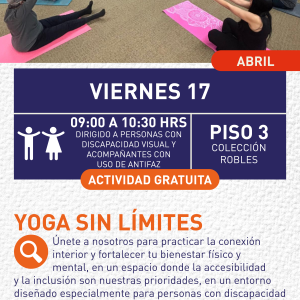 Cartel informativo mostrando a varias personas realizando ejercicios de yoga