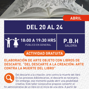 Cartel informativo mostrando un libro 