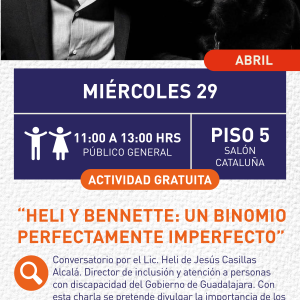 Cartel informativo mostrando una persona y un perro mirándose frente a frente