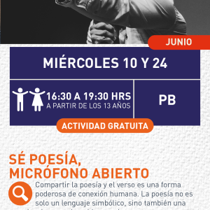 Cartel informativo mostrando la imagen en blanco y negro de una persona haciendo señas