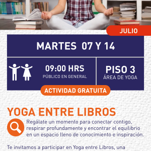 Cartel informativo mostrando a una persona realizando ejercicios de Yoga