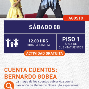 Cartel informativo mostrando a un adulto y aun niño