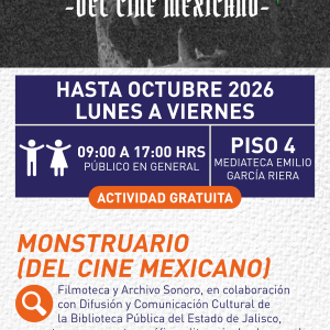 Cartel informativo mostrando el titulo del evento con estilo terrorífico 
