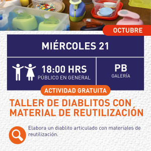 Cartel informativo mostrando varios elementos decorativos para hacer manualidades