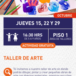 Cartel informativo mostrando un dibujo de manos pintadas coloridas